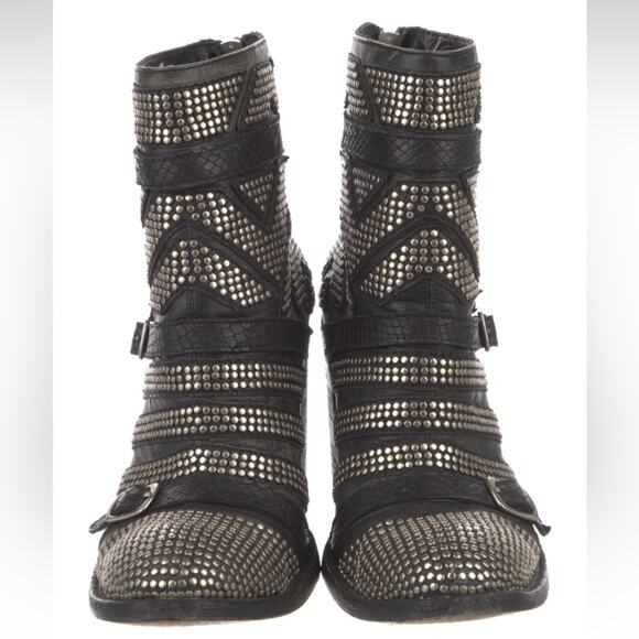 Mexicana old gringo black leather studded ankle boots - Picture 3 of 12